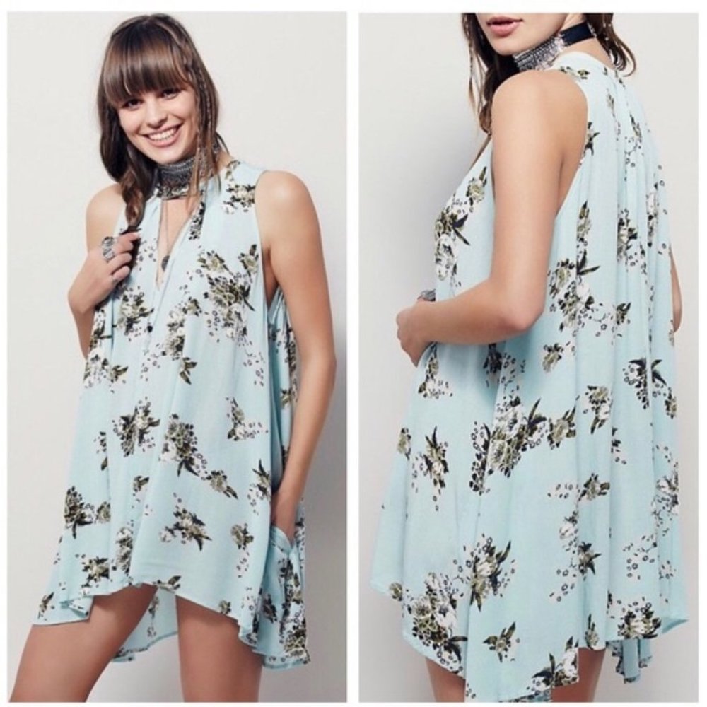 Free People Tree Swing Tunic Dress in Mint S